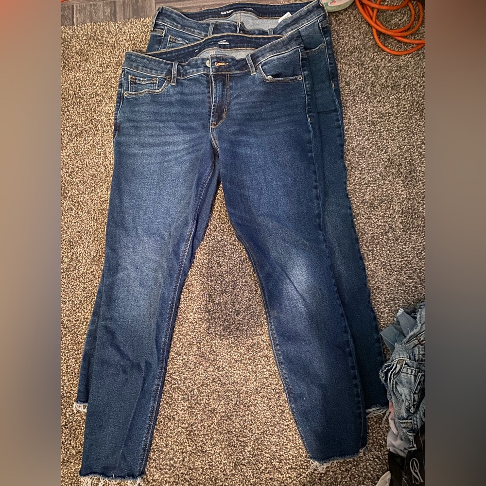 TWO PAIRS of Old Navy MidRise Rockstar Skinny Jeans